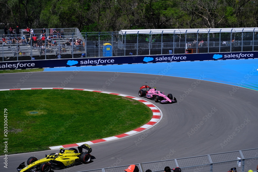 Obraz premium May 22, 2026, Montreal, Canada, F1 Academy car races through Circuit Gilles Villeneuve during Grand Prix weekend. g.