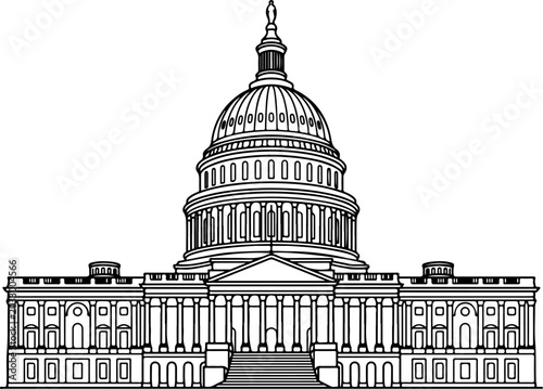 US Capitol building silhouette Vector Art