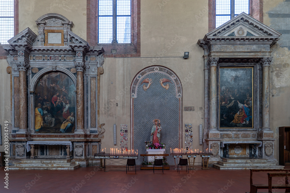 Naklejka premium Basilica di San Domenico (Basilica Cateriniana) , gothic styled church in Siena, Italy