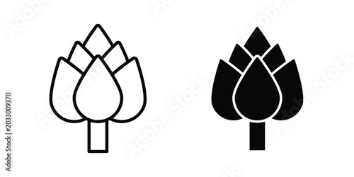 Bild auf Leinwand Artichoke icon or symbol set