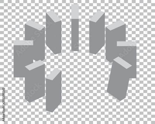 Fotografia Falling dominoes, vector illustration, isolated white background