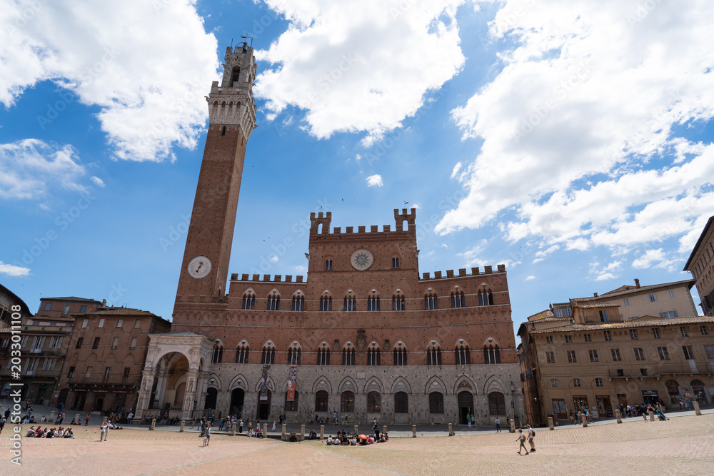 Fototapeta premium Piazza del Campo in Siena, Italy 