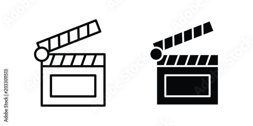 Tableau sur toile Cinema flapper icon or symbol set