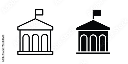 Φωτογραφία City hall icon or symbol set