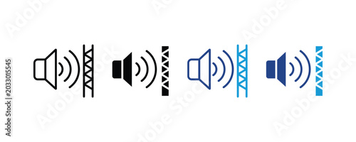 Foto Speaker volume icon with barrier wall