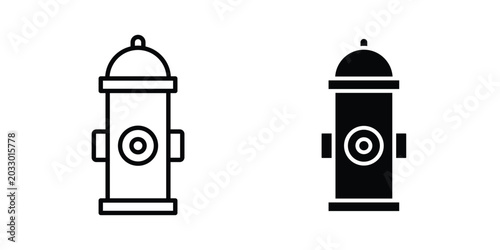 Foto Fire hydrant icon or symbol set