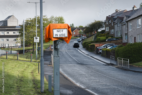 Εκτύπωση καμβά Road safety speed camera with not in use sign cover