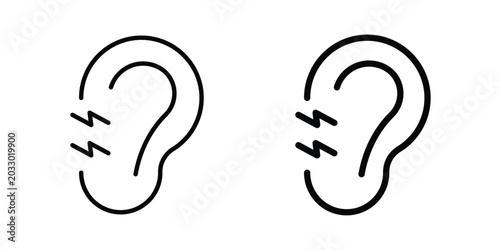 Tableau sur toile Otitis icon or symbol set
