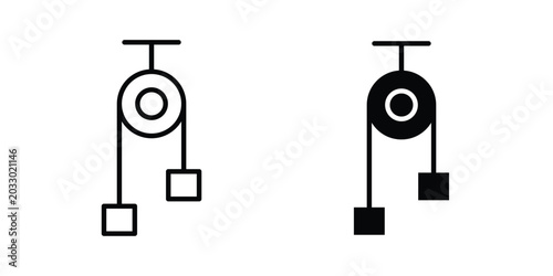 Tableau sur toile Pulley icon or symbol set