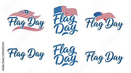 Flag day patriotic logos and badges