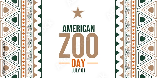 Fotografia American Zoo Day July 01 special occasion banner with geometric triangles dots a