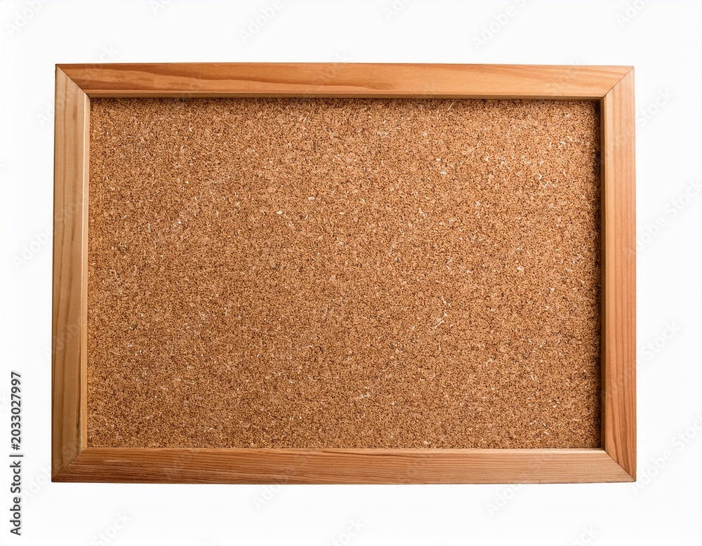 Fototapeta premium wooden framed cork board for office and home organization cut out
