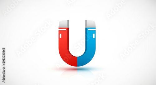 Bild auf Leinwand Red and blue horseshoe magnet isolated on white background.