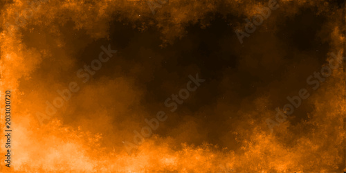 Foto Burning fire and smoke glowing in the dark night sky background