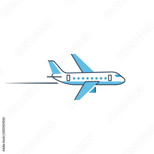 Airplane flying through clear sky fast.