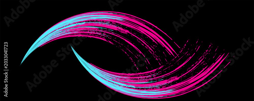 Tableau sur toile Car sticker wrap banner abstract sporty lines pink blue greenish grunge color combination brush storm thunder modern pattern racing motorsport