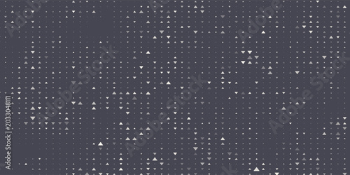 Triangular Halftone Texture Retrowave Vector Geometric Technology Abstract Background. Half Tone Triangles Retro Colored Pattern.