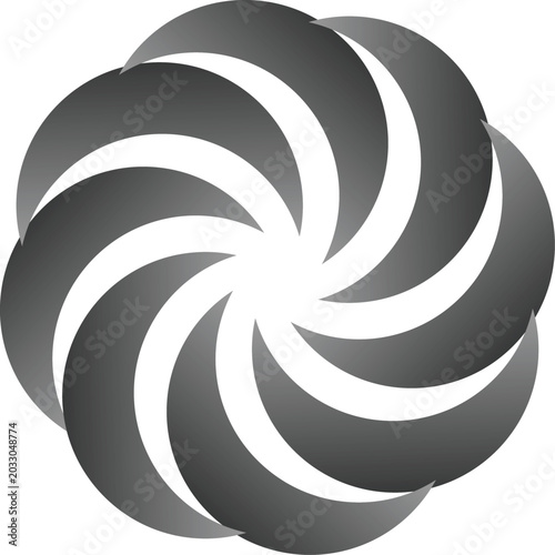 Abstract Spiral Swirl Logo Design with Circular Geometric Pattern