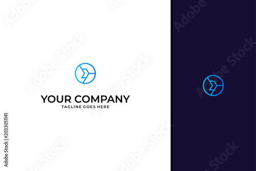 Abstract Circle Arrow Logo Design Template for Tech Business and Startups