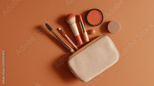 make up brushes and powder