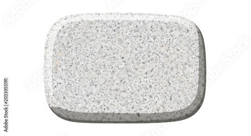 Quadro su tela Single white effervescent tablet on a white background.
