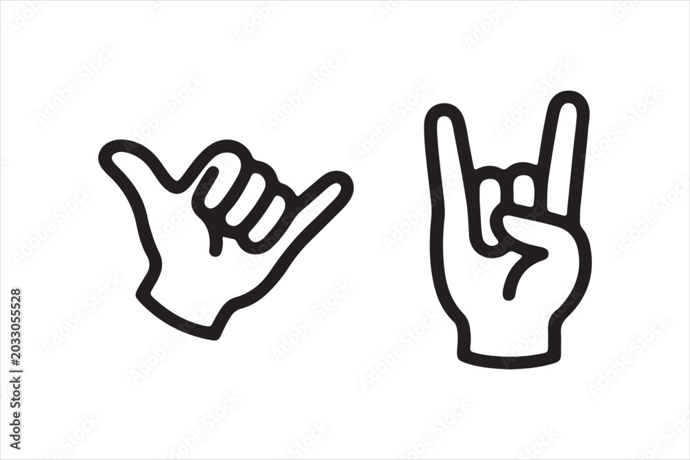 Obraz premium Hand Signs and Badge Vector Icons