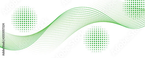 Foto Green line wave abstract background green wave liquid lines background