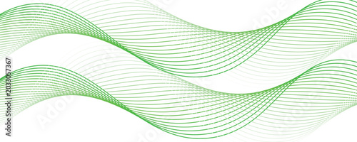 Foto Green line wave abstract background green wave liquid lines background
