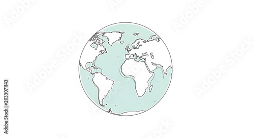 Tableau sur toile Stylized illustration of planet Earth showing continents and oceans