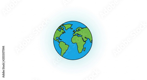 Fotografia Stylized illustration of planet Earth with continents and oceans.