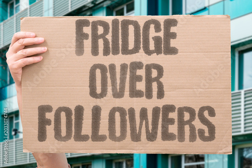 Photography "Fridge Over Followers" Real nourishment and basic needs matter more than digital popularity