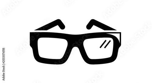 Bild auf Leinwand Black Plastic Rectangular Eyeglasses.