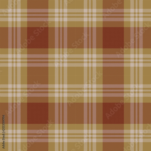 seamless plaid pattern. Traditional tartan plaid seamless pattern in earthy brown and cream colors, perfect for textile prints and rustic decor.