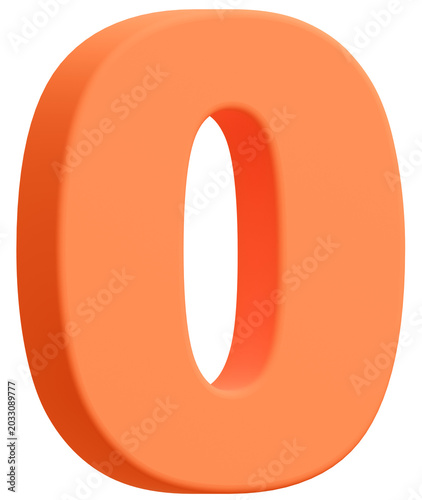 Foto 3D素材_数字_0_オレンジ