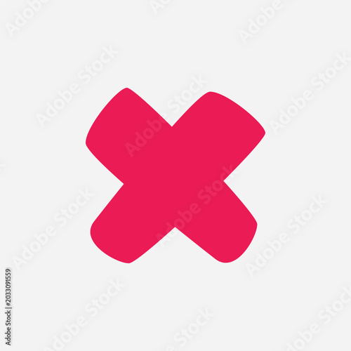 Red Cross Mark Reject Decline Flat UI Symbol
