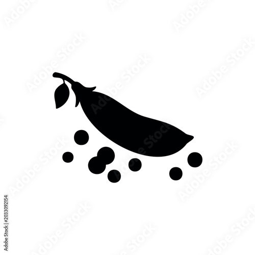 Peas silhouette icon vector illustration on white background