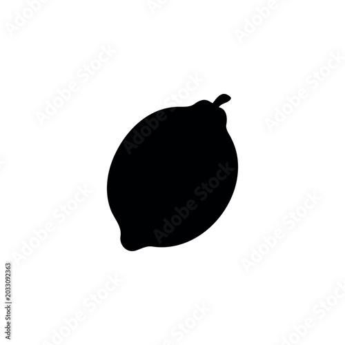 Ripe lemon silhouette icon vector illustration on white background