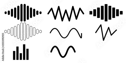 Abstract Audio Waveform Icon Set