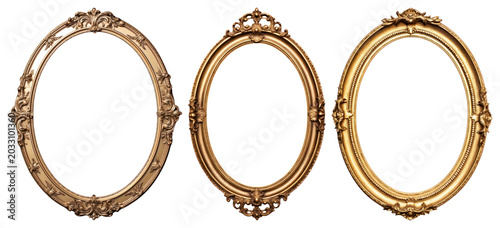 PNG Elegant vintage oval frames on transparent background