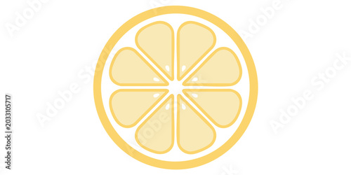 Tablou pe pânză A simple illustration of a sliced lemon on a white background