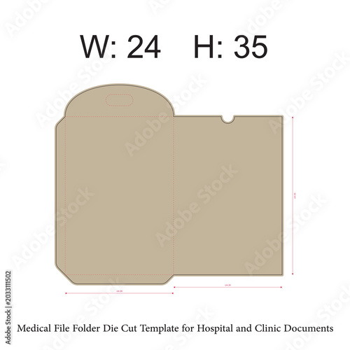 Medical File Folder Die Cut Template for Hospital and Clinic Documents