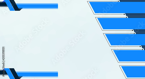 Abstract blue tech banner layout with geometric shapes and copy space, modern background ideal for presentations, business design, and web templates