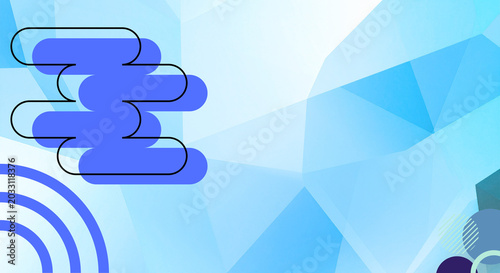 Abstract blue geometric background with rounded shapes and copy space, modern design ideal for presentations, banners, and web templates