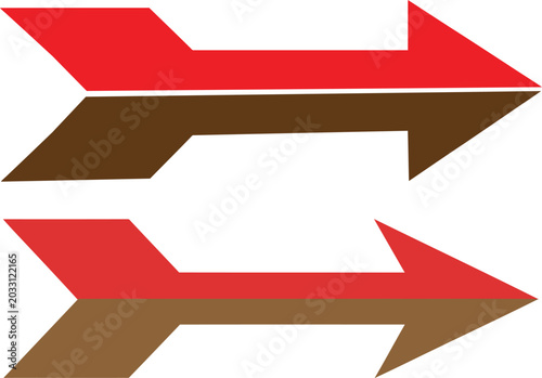Foto Dynamic bicolor arrow icons for directional signage and web development projects
