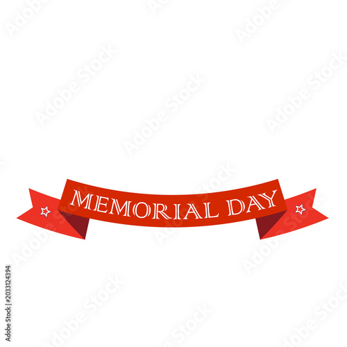 Memorial Day banner with ribbons and text
