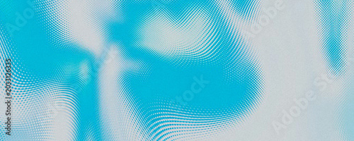 Fotografía Vibrant blue and white abstract background with wavy dotted lines and gradient t