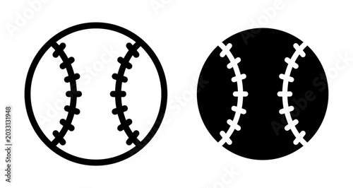 фотографія Baseball icon filled flat and line versions