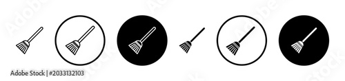 Broom icon filled flat and line versions