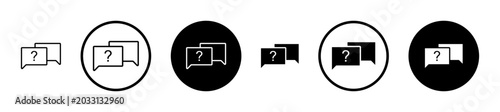 Tableau sur toile Comment question icon filled flat and line versions