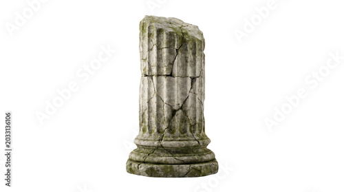 Broken ancient column PNG, Isolated on transparent background
